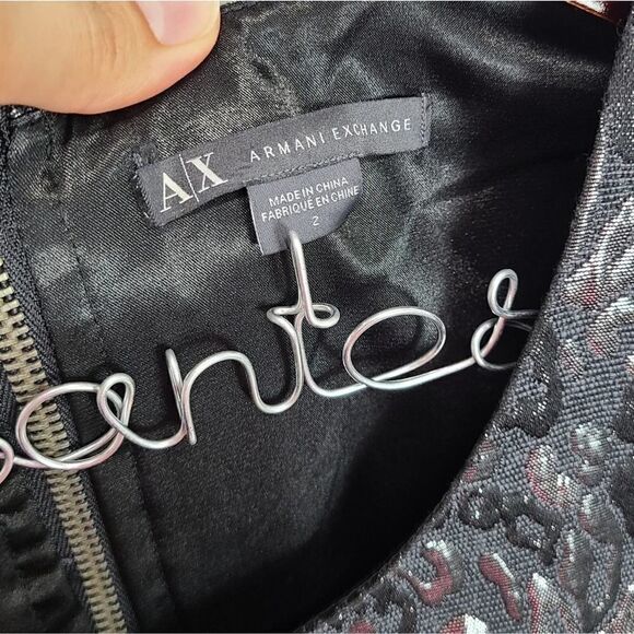 Armani Exchange Dress Size 2 Cheetah Print Black‎ Mini Sleeveless - Picture 6 of 9